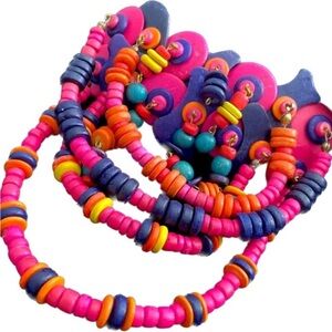 80s wooden bead barrette wild 80s style and colors